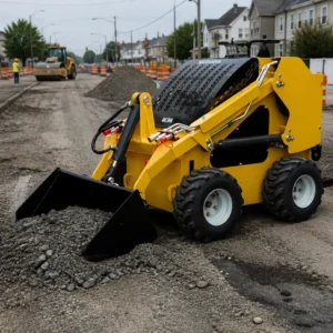 S380实车场景-市政道路 380kg Wheel Skid-Steer Loader