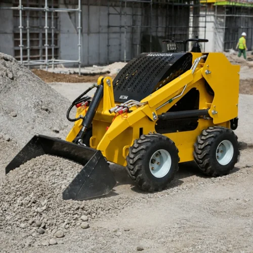 S380实车场景-建筑工地 380kg Wheel Skid-Steer Loader