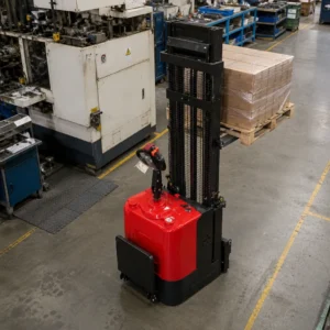 Stand Mounted Double Lift Fully Electric Walking Stacker