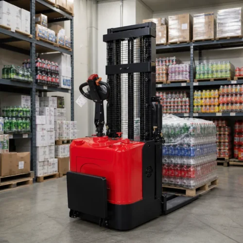 Stand Mounted Double Lift Fully Electric Walking Stacker